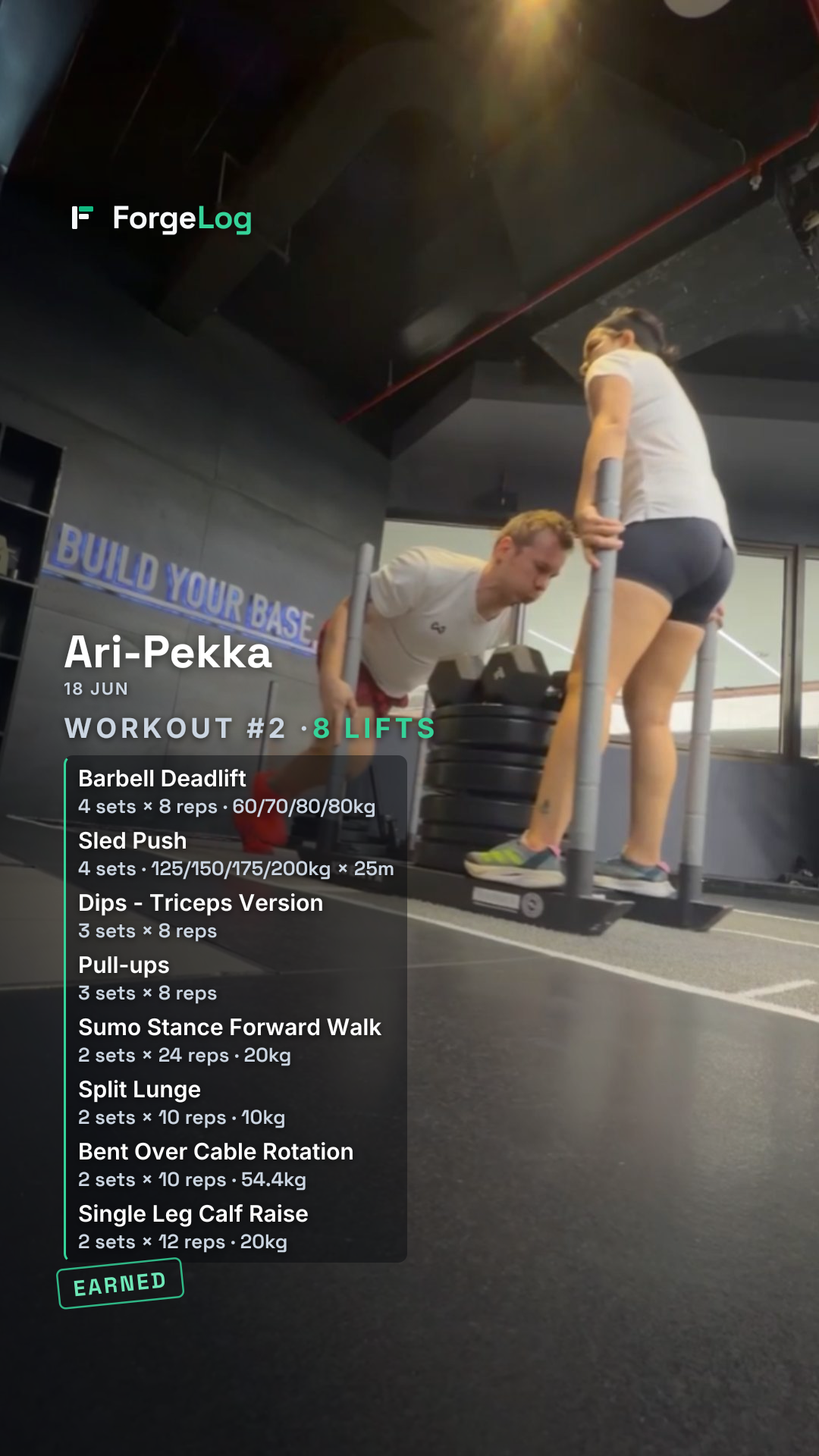 Ari's WOD recap card