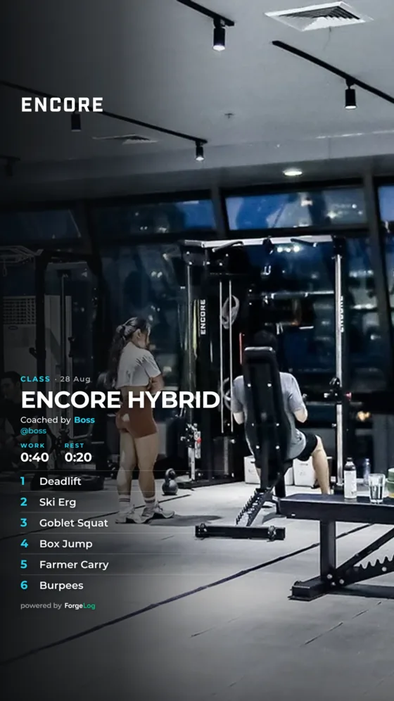 Encore Hybrid as a member's post, the coach credited